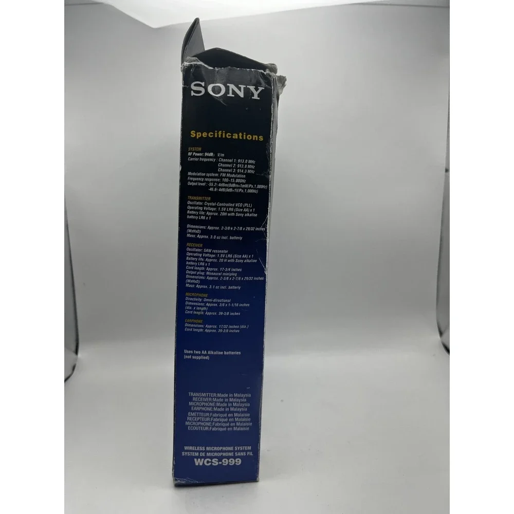 Sony WCS-999 Professional Quality 900MHz Wireless Microphone System